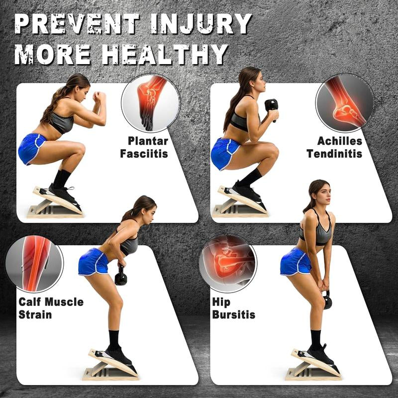 HOTWAVE Slant Board Balance Board, 2-In-1, Adjustable Portable Wooden Inclined Board, 330-Pound Weight Capacity, Suitable for Leg Exercises, Squats, and Calf Stretches in Physical Therapy