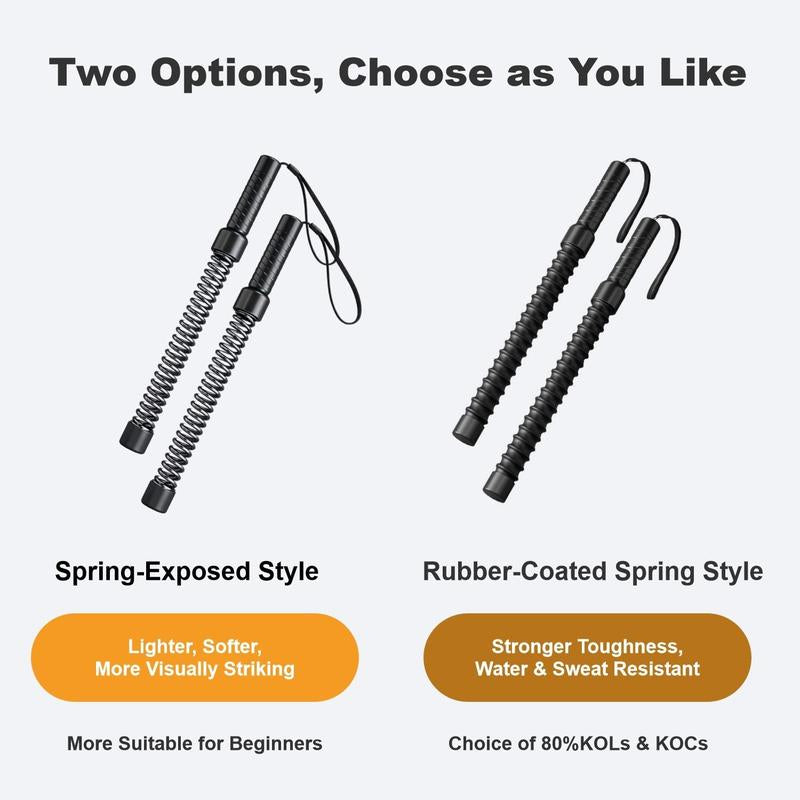 New Upgraded Ropeless Battle Rope Home Gym Equipment with Integrated Non-Slip Handles Rubber-Coated Springs for Unisex Indoor Outdoor Training HIIT Workouts Low-Impact Cardio Training