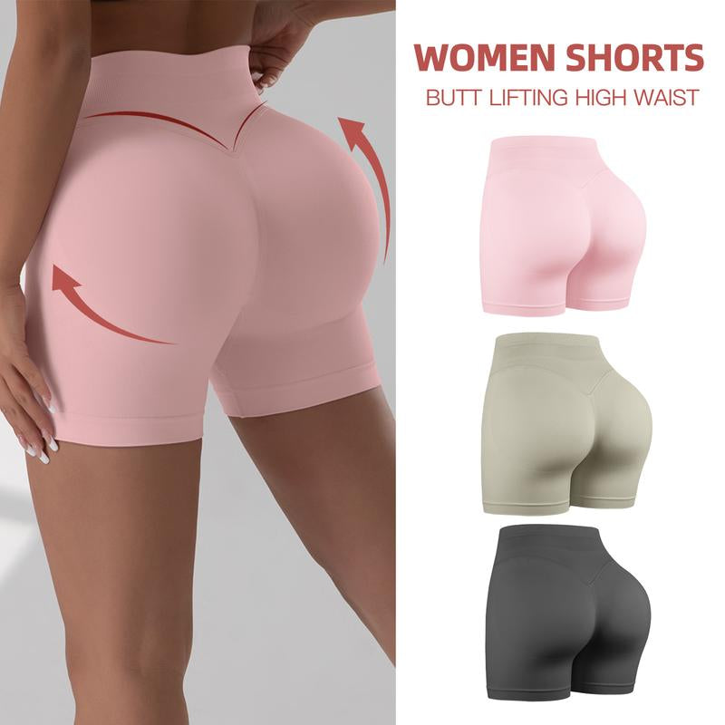 CHRLEISURE 3PCS High Waisted Biker Shorts for Women- Fitness Athletic Workout Running Yoga Gym Shorts
