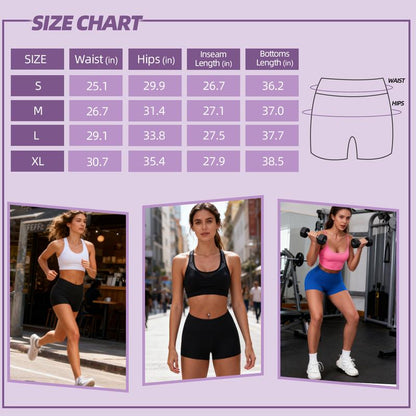 CHRLEISURE 3PCS High Waisted Biker Shorts for Women- Fitness Athletic Workout Running Yoga Gym Shorts