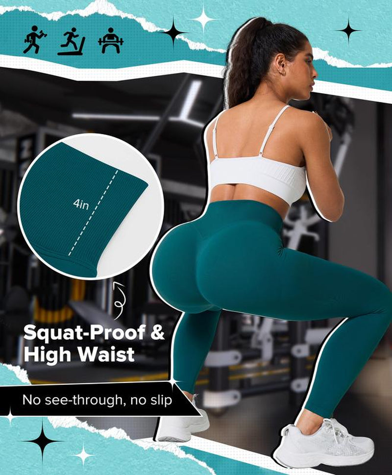 BRXL Scrunch Butt Lifting Tummy Control High Waist Workout Leggings for Women Seamless Compression Gym Yoga Pants 4 Way Stretch Squat Proof Non See through Moisture Wicking for Training Running-2