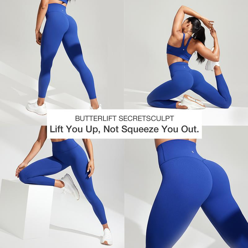 CRZ YOGA Secretsculpt Womens Butterlift Scrunch Butt Workout Leggings 25" - No Front Seam High Waisted Yoga Pants Booty