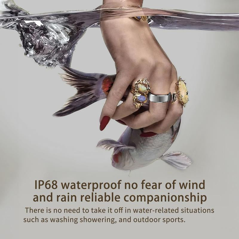 Smart Health Ring for Women Men Fitness Tracker with Heart Rate, Sleep Monitoring, Step Counting, IP68 Waterproof for Iphone and Android, No Subscription Fee